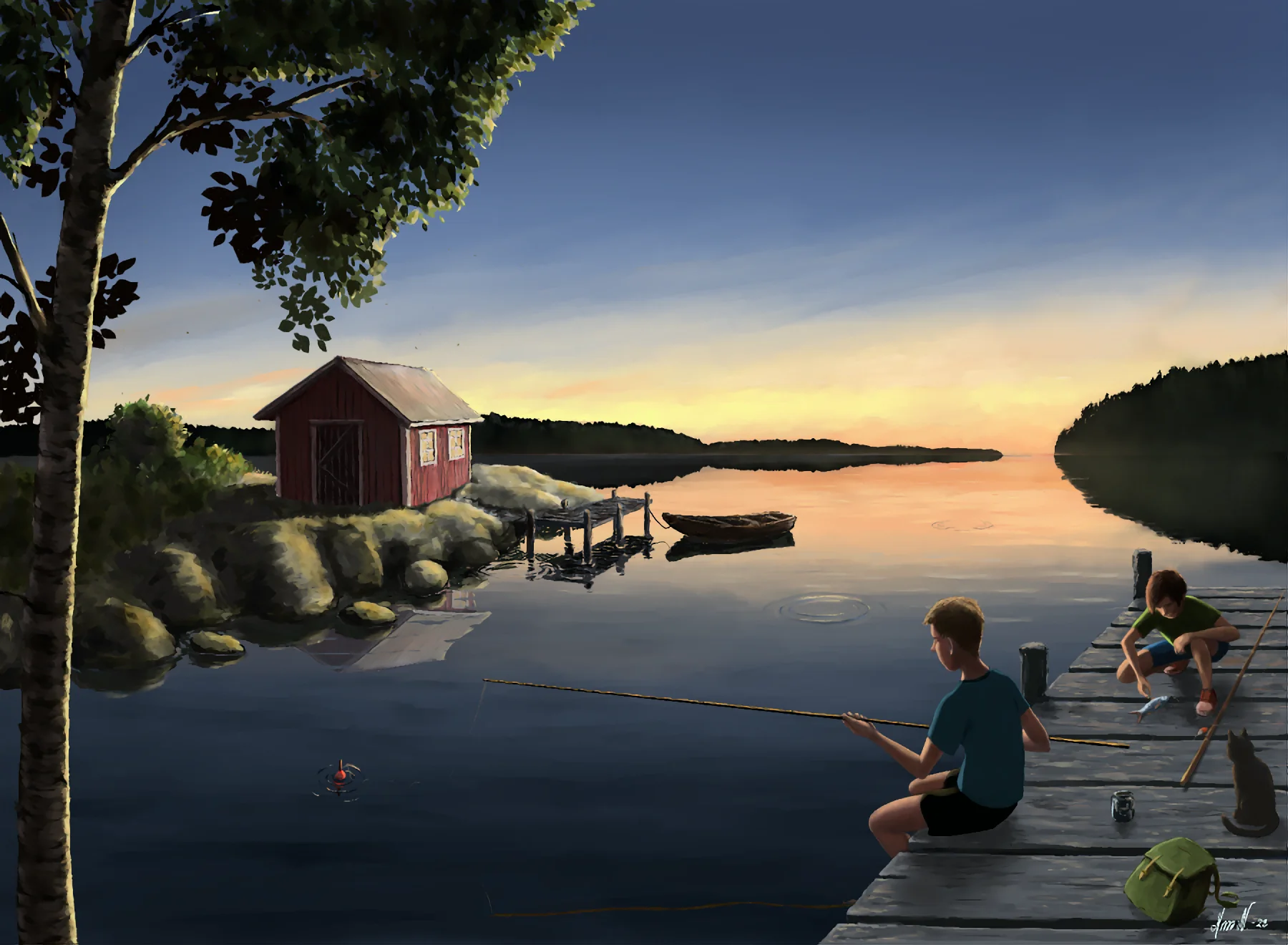 Fiskekväll i sensommaren