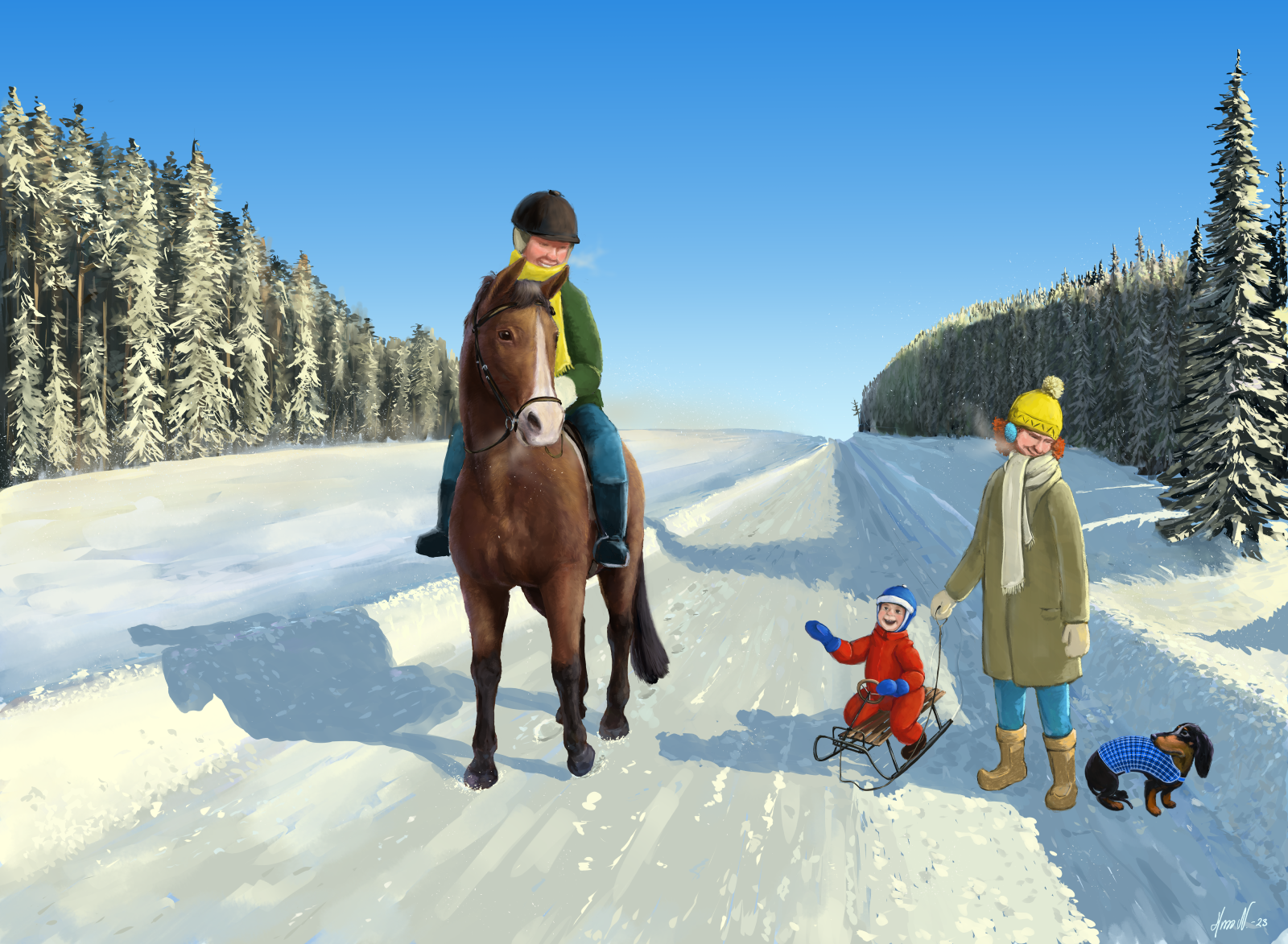 Ridtur i vinterskrud