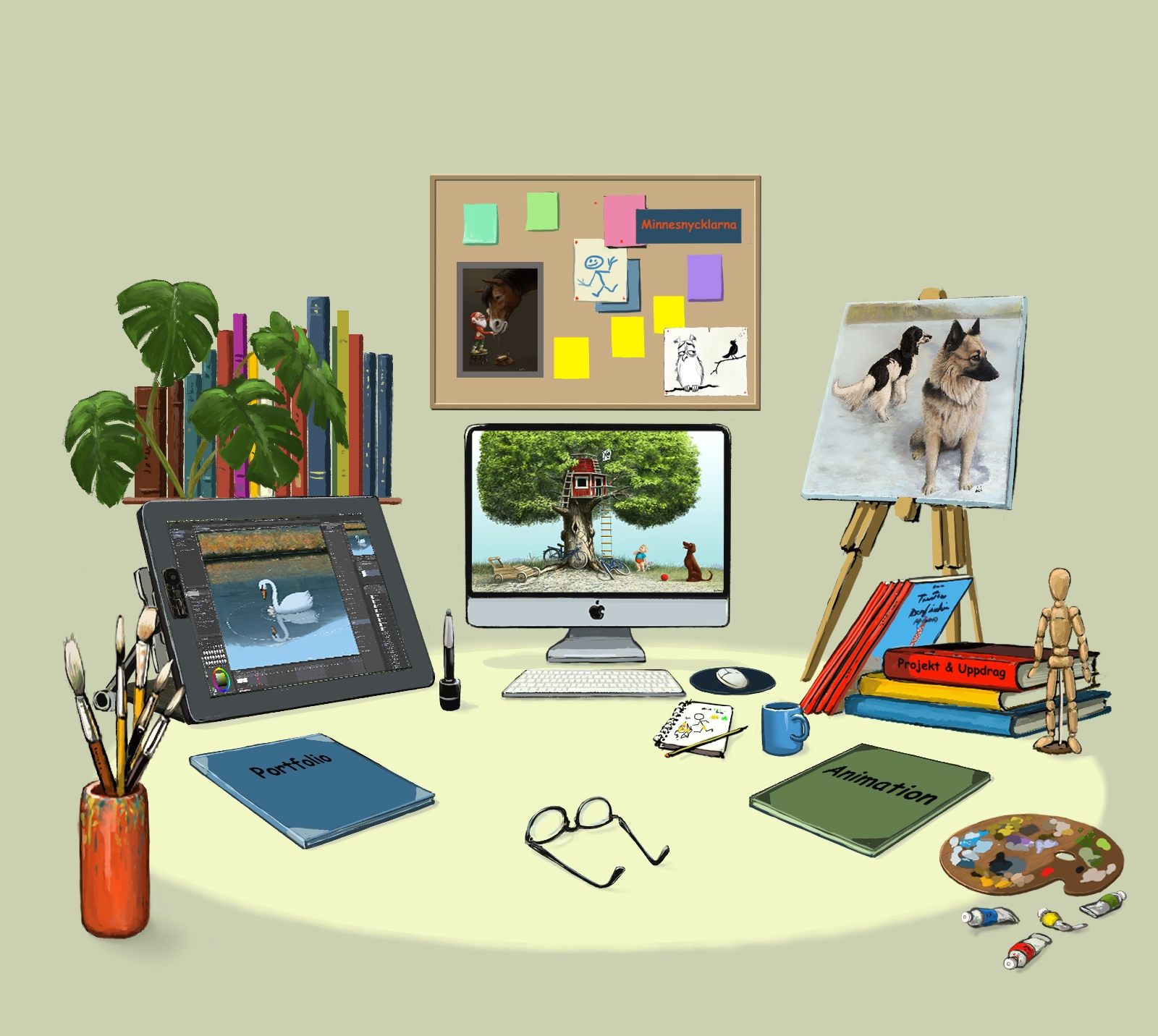 Arbetsyta för illustration, animation och visuellt skapande